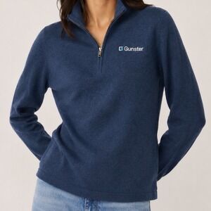 Charles River Apparel Mystic Quarter Zip Pullover Navy Heather Womens Small NWT